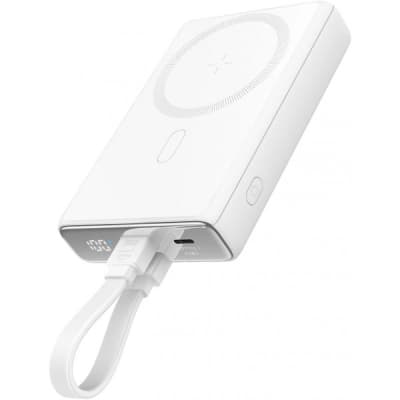 Батарея універсальна JOYROOM Magnetic Wireless 10000mAh 20W QC, USB-C In/Out White (JR-PBM01 / 6941237112545)