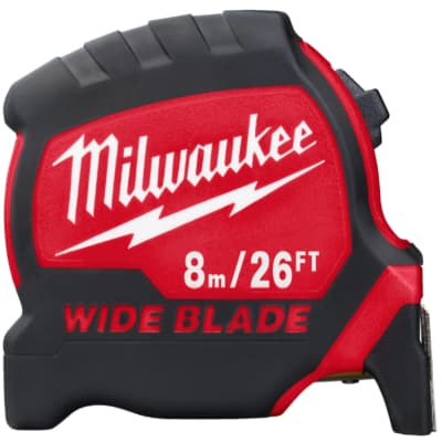 Рулетка Milwaukee Премиум з широким полотном 8м(26ft)/33мм, футова (4932471818)