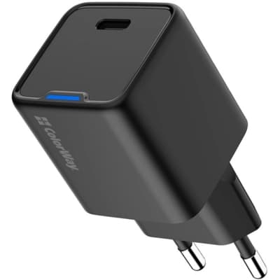 Зарядний пристрій ColorWay GaN Mini 25W PD Port PPS USB-C black (CW-CHS052PD-BK)