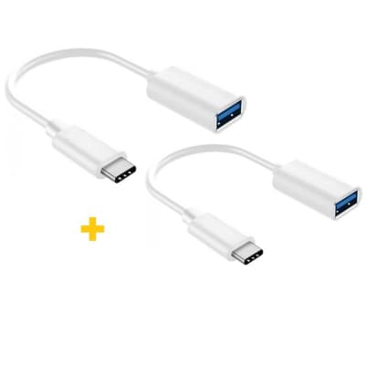 Перехідник OTG USB 2.0 AF to USB-C 0.11m 2PCS white XoKo (XK-AC230-WH2)