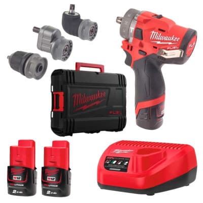 Шуруповерт Milwaukee M12 FPDXKIT-202X, 44Нм, 2x2Аг, 2 насадки, кейс (4933464138)