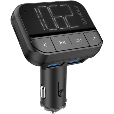 FM модулятор Promate ezfm-2 black AUX/SD/USB Black (ezfm-2.black)