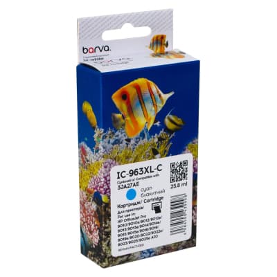 Картридж Barva HP 963XL (3JA23AE/3JA27AE) 1600 c, Cyan (IC-963XL-C)
