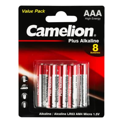 Батарейка Camelion AAA LR03 Plus Alkaline * (5+3) (LR03-BP5+3)