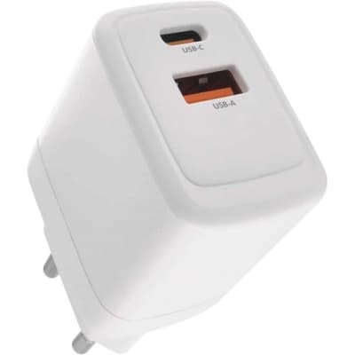 Зарядний пристрій EMOS V02G20 1xUSB-A + 1xUSB-C PD20W GaN (V02G20)