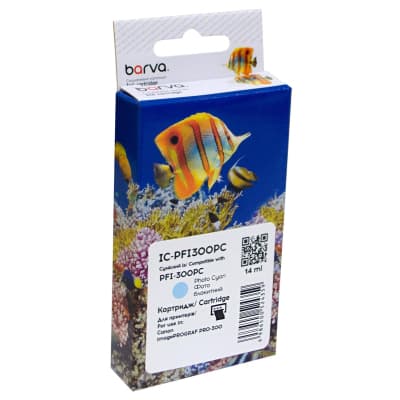 Картридж Barva Canon PFI-300PC 4197C001 625с photo cyan (IC-PFI300PC)