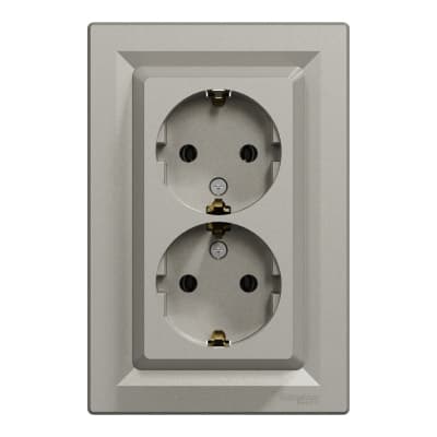 Розетка Schneider Electric ASFORA із заземленням подвійна бронза 16А (EPH9900169)