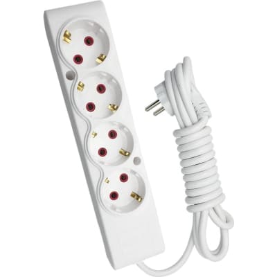 Мережевий подовжувач TECCO 5м 4 поста white (8681277842139)