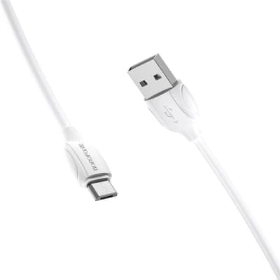 Дата кабель USB 2.0 AM to Micro 5P 1.0m 2.4A white BOROFONE (6931474701787)