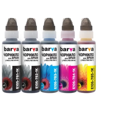 Чорнило Barva Epson 105/106, 5x100 мл, OneKey, 1K (E105-1K-MP)