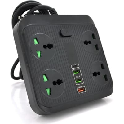 Мережевий фільтр живлення Voltronic TВ-Т18, 4роз, 2*USB+PD Black (OS-Т18-Black)