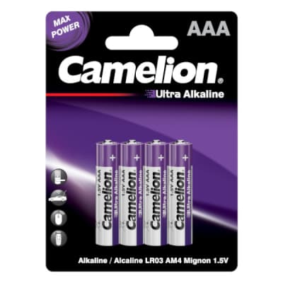 Батарейка Camelion AAA LR03 Ultra Alkaline * 4 (LR03-BP4UT)