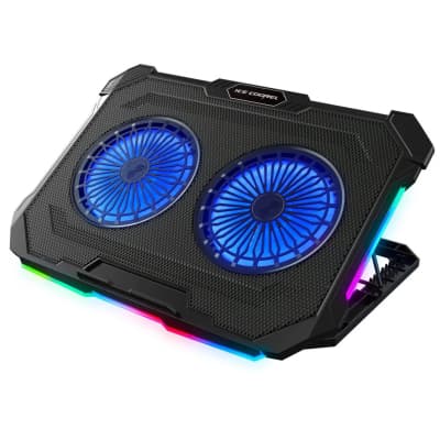 Підставка до ноутбука IceCoorel 10-17", 2*125mm 1200 RPM, 2*USB, 415x293x26.5mm, RGB (F8)