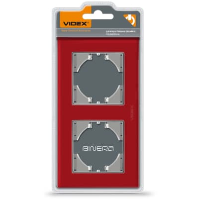 Рамка Videx BINERA червоне скло 2 пости (VF-BNFRG2H-RD)