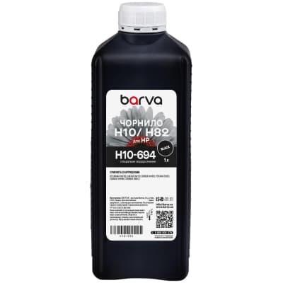 Чорнило Barva HP 10/13/82/88 1L black, water-soluble (H10-694)