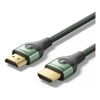 Кабель мультимедійний HDMI M to HDMI M 1.5m 8K ultra thin cotton braided green VENTION (ALOGG)