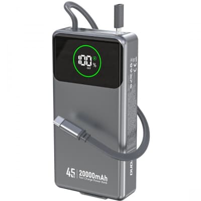 Батарея універсальна Dudao K31Pro 20000mAh 45W PD, QC, with built-in USB-C/Lightning cables (6977196682010)