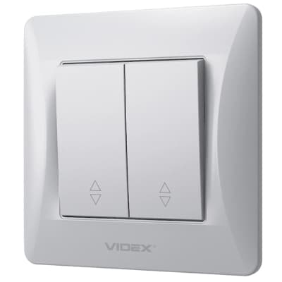Перемикач Videx BINERA 2кл прохідний срібний йшов (VF-BNSW2P-SS)