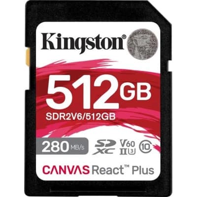 Карта пам'яті Kingston 512GB SDXC class 10 UHS-II U3 Canvas React Plus (SDR2V6/512GB)
