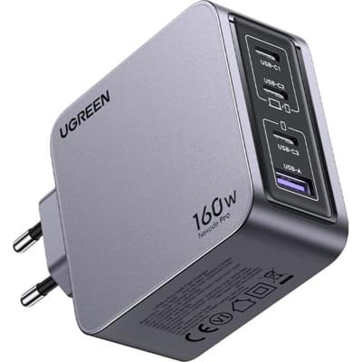 Зарядний пристрій Ugreen 4xUSB 160W (3xUSB-C + USB-A) Gan Nexode Pro X763 (25877)