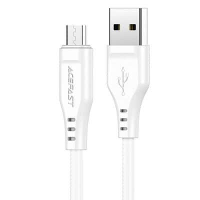 Дата кабель USB 2.0 AM to Micro 5P 1.2m 2.4A TPE C3-09 white Acefast (6974316280897)