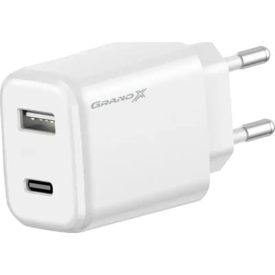 Зарядний пристрій Grand-X CH-890 Fast Charge 1xUSB-C PD20W + 1xUSB QC4.0 + AFC SCP FCP Black (CH-890)