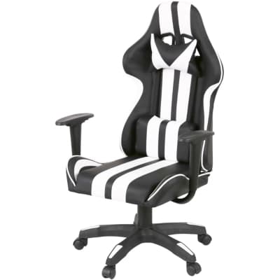 Крісло ігрове Аклас Стрік Light ANF Білий (PU-чорний/білий) (00160343)