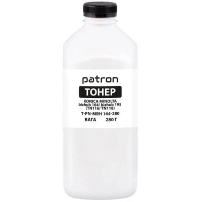 Тонер Konica Minolta TN-116/TN118, 280г, bizhub 164/165/185/195 Patron (PN-MBH164-280)