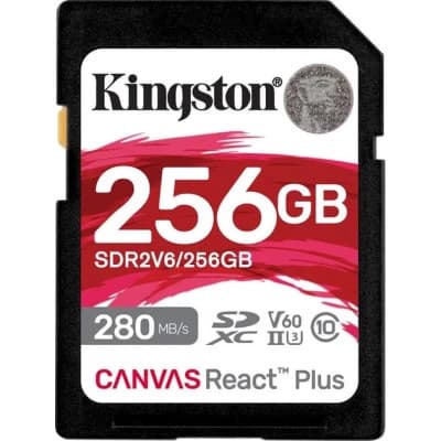Карта пам'яті Kingston 256GB SDXC class 10 UHS-II U3 Canvas React Plus (SDR2V6/256GB)