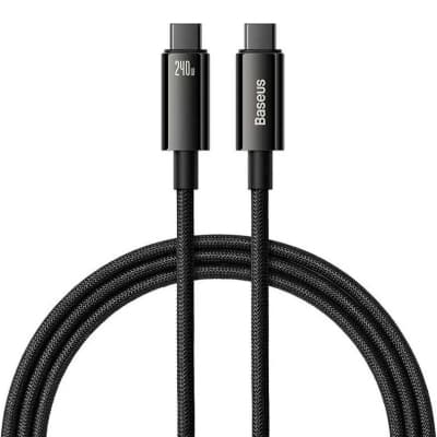 Дата кабель USB-C to USB-C 1.0m 240W Black Baseus (CAWJ040001)