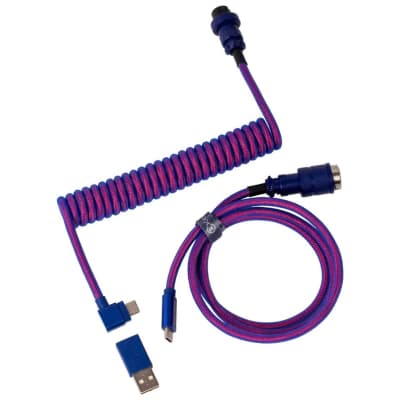Дата кабель USB 2.0 AM to USB-C 1.08m Premium Coiled Aviator Angled purple Keychron (CAB3_KEYCHRON)