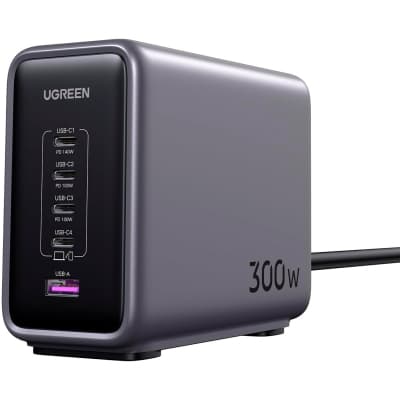 Зарядний пристрій Ugreen 5xUSB 300W Nexode (5хUSB-C) CD333 (90903B)