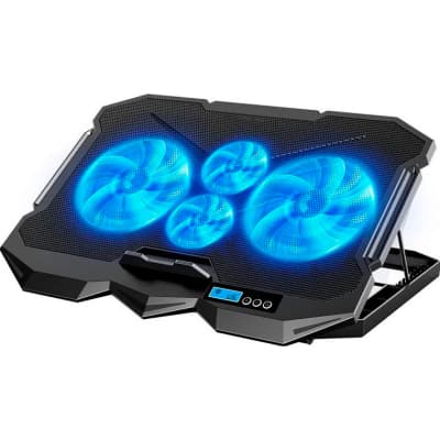 Підставка до ноутбука IceCoorel 10-17", 2*125mm + 2*70mm 2600 RPM, 385x280x28mm, Black (K22)