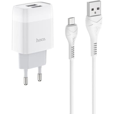 Зарядний пристрій HOCO C73A Glorious 2xUSB + cable Micro 5P 12W White (6931474713063)
