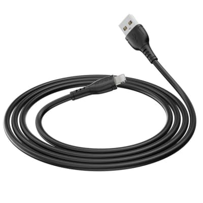 Дата кабель USB 2.0 AM to Lightning 1.0m 2.4A black BOROFONE (6931474743893)