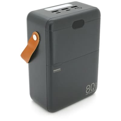 Батарея універсальна Remax 80000mAh, PD, QC/27W+22.5W, 3*USB, Type-C, Black (RPP-118)