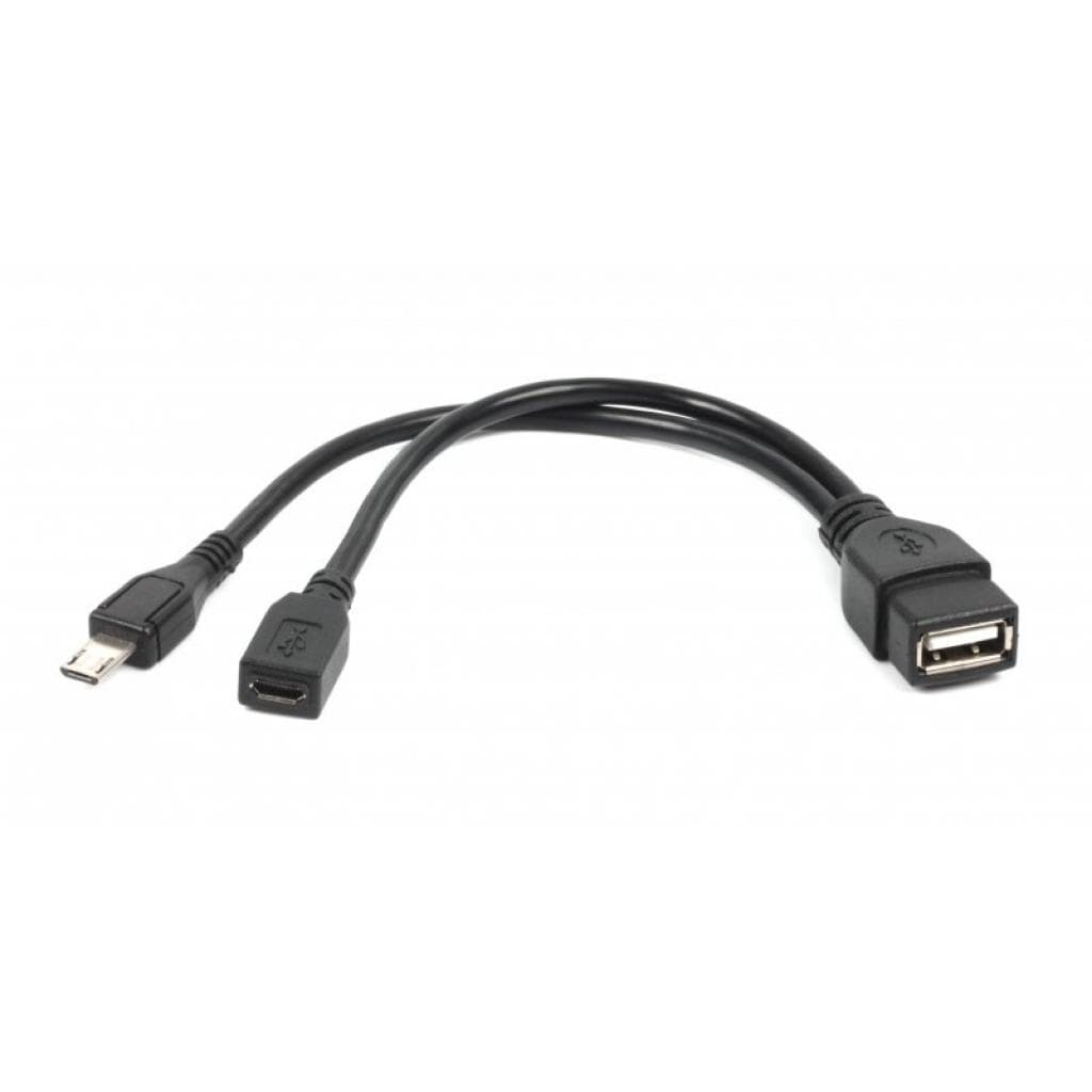 Перехідник OTG USB 2.0 AF to Micro 5P M+F 0.15m Cablexpert (A-OTG-AFBM-04)