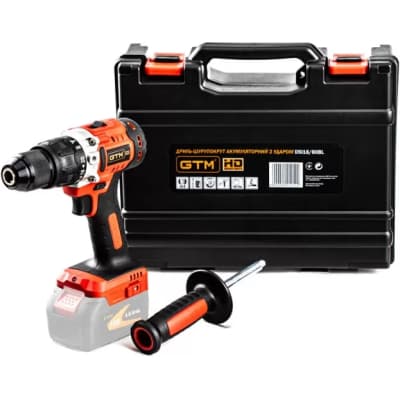 Шуруповерт GTM DSI18/80BL з ударом, 18В, 80Нм, 2шв (без АКБ та ЗП) (DSI18/80BL_BARE TOOL)