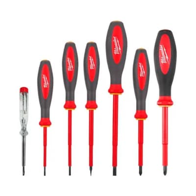 Набір викруток Milwaukee діелектричних VDE SL/PH + тестер напруги, 7 шт (4932478739)