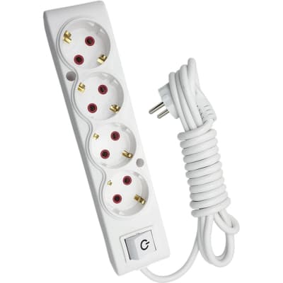 Мережевий подовжувач TECCO 5м 4 поста white (8681277842764)