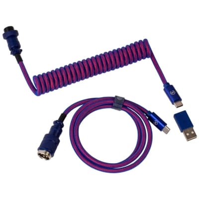 Дата кабель USB 2.0 AM to USB-C 1.08m Premium Coiled Aviator Straight purple Keychron (CAB1_KEYCHRON)