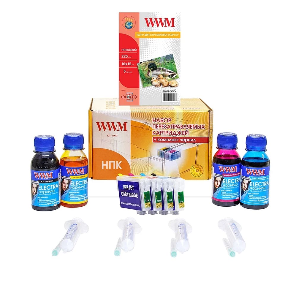 Комплект перезаправних картриджів WWM Epson C79/CX3900/9300F/TX200/419/T40W ELECTRA (RC.T073NU)