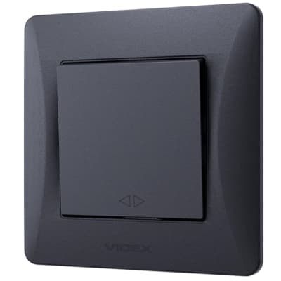 Перемикач Videx BINERA 1кл проміжний чорний графіт (VF-BNSW1I-BG)