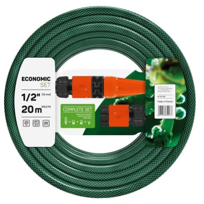 Шланг для поливу Cellfast набір ECONOMIC, 1/2",20м,3 шари,зрошувач,комплект для підключення (10-100)