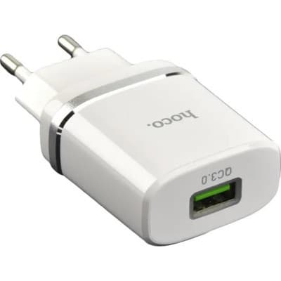 Зарядний пристрій HOCO C12Q Smart QC3.0 charger White (6931474716262)