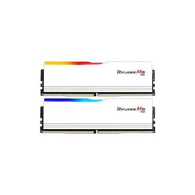 Модуль пам'яті для комп'ютера DDR5 32GB (2x16GB) 6400 MHz Ripjaws M5 RGB Matte White G.Skill (F5-6400J3648F16GX2-RM5RW)