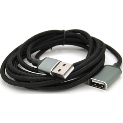 Дата кабель USB 2.0 AM/AF 2.0m black VEGGIEG (YT-AM/AF-UF2-2)