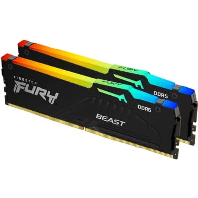 Модуль пам'яті для комп'ютера DDR5 128GB (2x64GB) 5600 MHz Beast RGB Kingston Fury (ex.HyperX) (KF556C36BBEAK2-128)