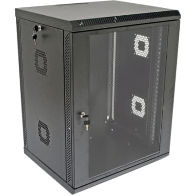 Шафа настінна CMS 15U 600х500х773 мм (Ш*Г*В), акрилове скло, чорна (UA-MGSWA155B)