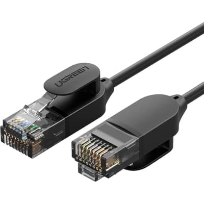 Патч-корд 5м, U/UTP CAT 6A Copper Ethernet Cable тонкий(діаметр 2.8мм) NW122 Black Ugreen (70654)
